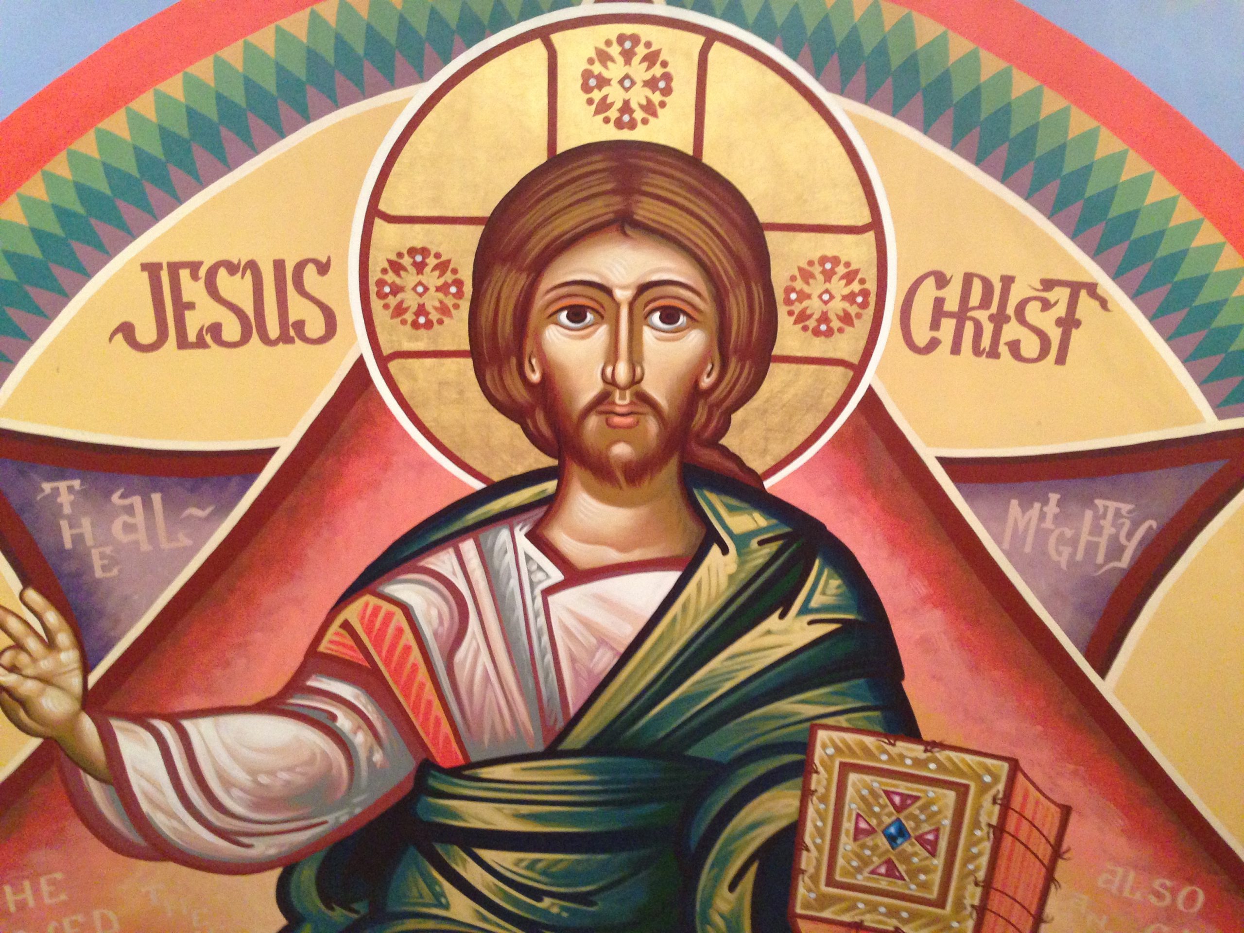 Icon of Jesus Christ on ceiling of Holy Trinity Orthodox Church